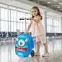 Ride-on Luggage, 20 L Capacity, 20 Inches Kids Scooter Suitcase with Flash PU Wheels, Adjustable Handle & TPR Non-Slip Gri