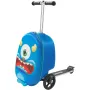 Ride-on Luggage, 20 L Capacity, 20 Inches Kids Scooter Suitcase with Flash PU Wheels, Adjustable Handle & TPR Non-Slip Gri
