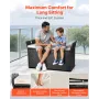 Outdoor Storage Bench, 2-Person PE Rattan Storage Bench, 340L Deck Box with Cushion & Side Handles, Supports up to 362kg, Weathe