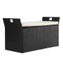 VEVOR udendørs opbevaringsbænk, 2-personers PE rattan opbevaringsbænk, 340L dækboks med pude og sidehåndtag, understøtter op