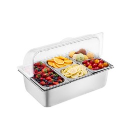 Countertop Food Serving Display Container 5 Pan Condiment Dispenser Tray