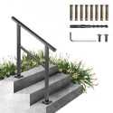 Outdoor Handrail 165LBS Load Handrail Outdoor Stairs Aluminum Stair Handrail 36 x 35" Outdoor Stair Railing Transitional Range