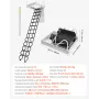 VEVOR Attic Ladder, 660LBS/299.4KG Capacity, Fits 10.5 to 11 ft Ceiling Height and 39.4 x 27.5 inch Opening Size, Alloy Steel Pu