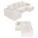Modulær sektionssofa U -formet sky sofa med chaise og pude beige
