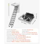 Attic Ladder, 660LBS/299.4KG Capacity, Fits 8.5 to 9.4 ft Ceiling Height and 39.4 x 27.5 inch Opening Size, Alloy Steel Pull-Dow