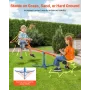 Kids Seesaw, 45.4 kg Load Capacity per Seat, Sit and Spin Teeter Totter with 3-prong Support Legs, Kids Outdoor Playground Equip