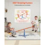 VEVOR Kids Seesaw, 45.4 kg Load Capacity per Seat, Sit and Spin Teeter Totter with 3-prong Support Legs, Kids Outdoor Playground
