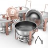 5 Qt 4 Pack Round Chafing Dish Buffet Set Full-Size Pan Stainless Steel