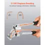 Pipe Tube Bender, 1/4" (6.35 mm), 3/8" (9.5 mm), 1/2" (12.7 mm) OD, 3 in 1 Manual Lever Tube Bender, 180° Copper Aluminum Pipes 