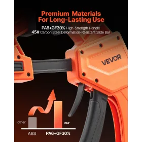 Bar Clamps for Woodworking, 2-Pack 30.48 cm One-Handed Clamp/Spreader, Quick-Grip F-Clamp with 154 kg Load Limit, Premium Plasti