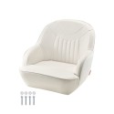 Boat Seat Low Backrest PVC Leather Captain Bucket Seat White
