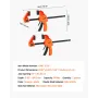 Bar Clamps for Woodworking, 2-Pack 30.48 cm One-Handed Clamp/Spreader, Quick-Grip F-Clamp with 154 kg Load Limit, Premium Plasti