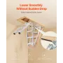 Attic Ladder, 375LBS / 170KG Capacity, 9.8 to 10.3 ft / 3 to 3.13 m Height Adjustable, Multi-Purpose Foldable Aluminium Attic St