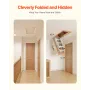 Attic Ladder, 375LBS / 170KG Capacity, 9.8 to 10.3 ft / 3 to 3.13 m Height Adjustable, Multi-Purpose Foldable Aluminium Attic St