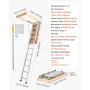 loftsstige, 375 LBS / 170 KG Kapacitet, 9,8 til 10,3 ft / 3 til