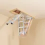 Attic Ladder, 375LBS / 170KG Capacity, 9.8 to 10.3 ft / 3 to 3.13 m Height Adjustable, Multi-Purpose Foldable Aluminium Attic St