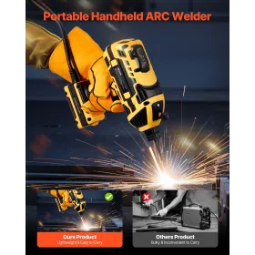 Portable Handheld Welding Machine, 20 - 120A Portable ARC Welder with 5-Level Current Adjustment & IGBT Inverter, Handheld Stick
