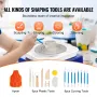 Pottery Wheel Mini Ceramic Wheel Sculpting Tools Apron Two Turntables 30W