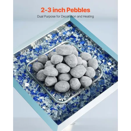 Ceramic Fire Pebble Stones, 50.8-76.2 mm 30 Pcs Lava Rocks, Reusable Fire Pit Stones Indoor and Outdoor Use, Decorative Firepit 