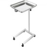 Mayo Tray Stainless Steel Mayo Stand 18x14 Inch Trolley Mayo Tray Stand Adjustable Height 32-51 Inch Instrument Tray w/