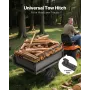 Garden Utility Trailer, 10 Cu. Ft & 227 kg Capacity, ATV UTV Hauling Trailer, Tow Behind Steel Dump Cart with 14" Tires, Hand Pu