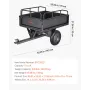 VEVOR Have Utility Trailer, 10 Cu. Ft & 227 kg kapacitet, ATV UTV trækvogn, bugsering bag ståldumpervogn med 14" dæk, H