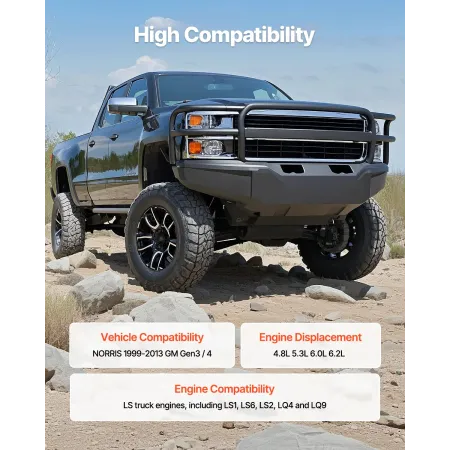 VEVOR Camshaft Kit, 9-Piece Set, Includes Timing Gasket, Pushrods Springs & Seals, Compatible with 1999-2013 GM Gen3/4 Norris Tr