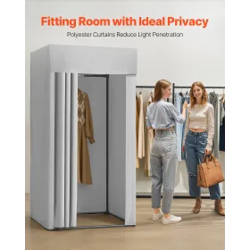 Fitting Room, Dressing Room with Thick Polyester Curtains, Privacy Space with Shading Curtain and a Hook, for Boutique, Mall, Ta