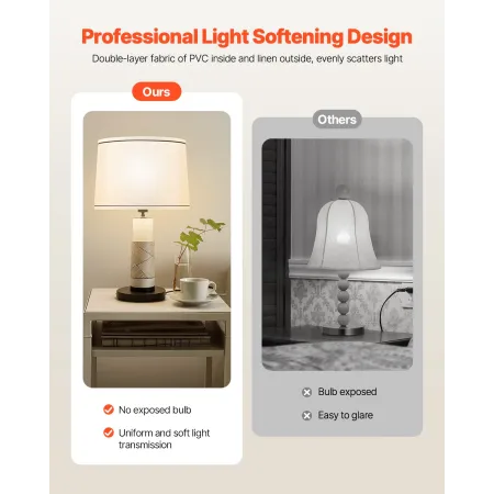 VEVOR Lamp Shade 2 Set, 11 in Top x 13 in Bottom x 10 in High (Spider Fitter), Medium Lampshade with Harp, Replacement Lamp Shad