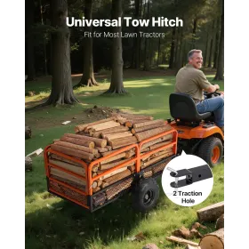 VEVOR Garden Utility Trailer, 22 Cu. Ft. & 725 kg, ATV UTV Trailer, Træk Bag Stål Dump Trailers, Aftageligt Bagpanel, Tung