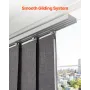 VEVOR Panel Track Blinds, Extendable Track from 116 cm to 218 cm W, Trimmable Panel Curtains Up to 243cm H, Vertical Blackout Pa