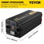 Power Inverter Modified Sine Wave Inverter 6000W DC 12V to AC 230V LCD