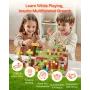 Magnetic Blocks, 100 PCS Magnet Blocks Set, Magnetic Building Cubes for Kids, STEM Montessori Sensory Toys for Christmas Birthda