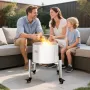 Fire Pit Stand, 38-68,6 cm Justerbar Stretch med 4 hjul