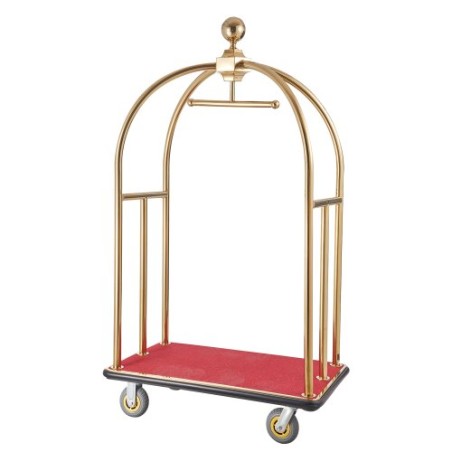 Hotel Luggage Cart 1100 LBS Stainless Steel Bellman's Cart Curved Uprights
