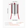Honey Extractor, 6 Frame Manual Honey Spinner with Transparent Lid, Stainless Steel Honeycomb Drum Spinner with Height Adjustabl