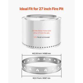 VEVOR Fire Pit Stand til Solo Komfur Bål, 68,6 cm Røgfri Fire Pit Ring, Rustfrit stål Pejs Komfur Ranger Support Fra