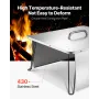 Fire Pit Heat Deflector, 645x645x370 mm Square Outdoor Burner Cover, Stainless Steel Bonfire Camping Wood Burning, Push Heat Dow
