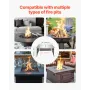 Fire Pit Heat Deflector, 645x645x370 mm Square Outdoor Burner Cover, Stainless Steel Bonfire Camping Wood Burning, Push Heat Dow