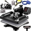 Heat Press Machine 12 x 15 tommer 8 i 1 varmepresse 360â ° Rotation Swing Away Black Heat Press 1000W Sublimation Machine 8 i 1