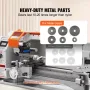 Mini Metal Lathe Machine, 17.8 cm x 40.7 cm, 800W Precision Benchtop Power Metal Lathe, 150-2500 RPM Continuously Variable Speed