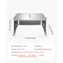 Fire Pit Heat Deflector, 645x645x370 mm Square Outdoor Burner Cover, Stainless Steel Bonfire Camping Wood Burning, Push Heat Dow