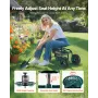  Rolling Garden Cart with Swivel Seat, Heavy Duty Garden Seat with Storage Basket & Tool Tray, 300 lbs Weight Capacity, Outdoor 