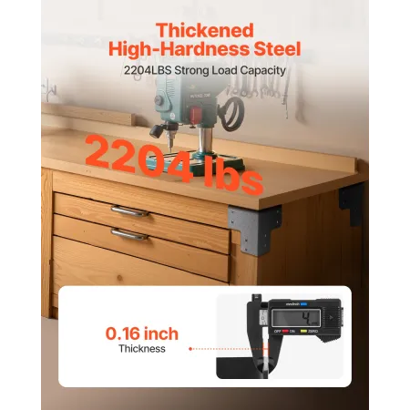 VEVOR Workbench Corner Bracket Kit, 6.50 x 6.50 x 6.50 inch / 165 x 165 x 165 mm, 2204lbs/1000kg Load Capacity, Heavy Duty Sturd