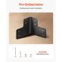arbejdsbord hjørnebeslagsæt, 6,50 x 6,50 x 6,50 tommer / 165 x