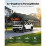 Carport, 10 x 20 FT udendørs biloverdækning, drikkelig carport