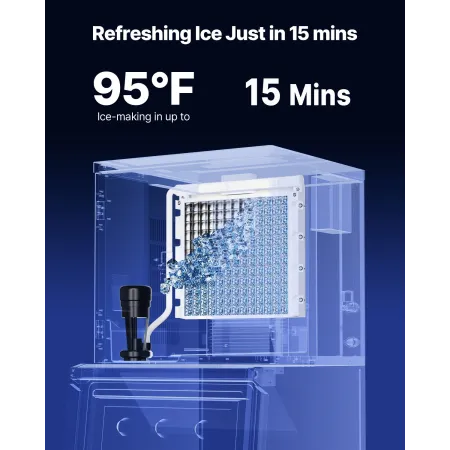 Commercial Ice Maker Machine - Head, 249.5 kg/Day Stainless Steel Ice Machine with Self-Cleaning, Scheduled Ice-Making, Adjustab