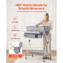 Baby Changing Table, Foldable Diaper Change Station with Side Basket, Adjustable Height Portable Changing Table with Lockable Wh
