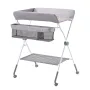 Baby Changing Table, Foldable Diaper Change Station with Side Basket, Adjustable Height Portable Changing Table with Lockable Wh