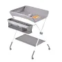Baby Changing Table, Foldable Diaper Change Station with Side Basket, Adjustable Height Portable Changing Table with Lockable Wh